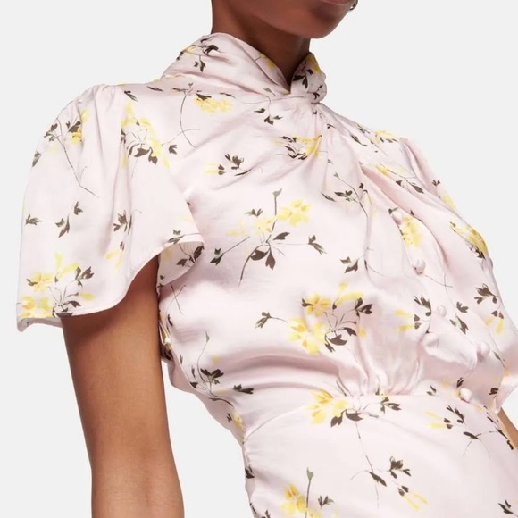 SELF-PORTRAIT Floral satin midi dress - Picture 6 of 10